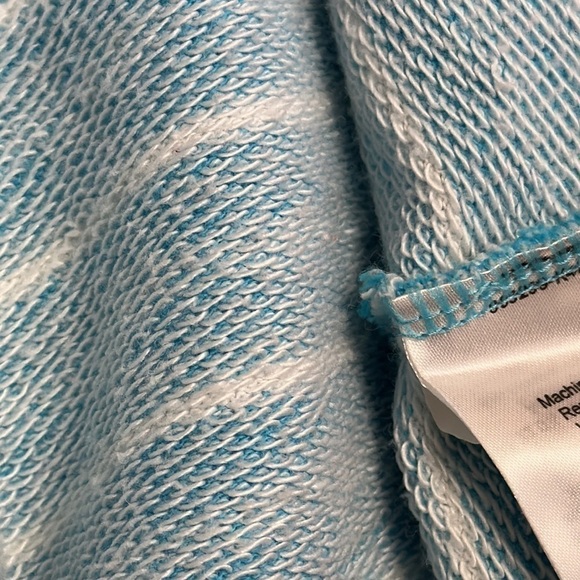 COLUMBIA French Terry Hooded Pullover Sweatshirt Aqua and White Sz Large - Picture 8 of 8